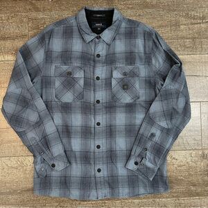 Roark Blue Plaid Flannel Casual Button Down Shirt